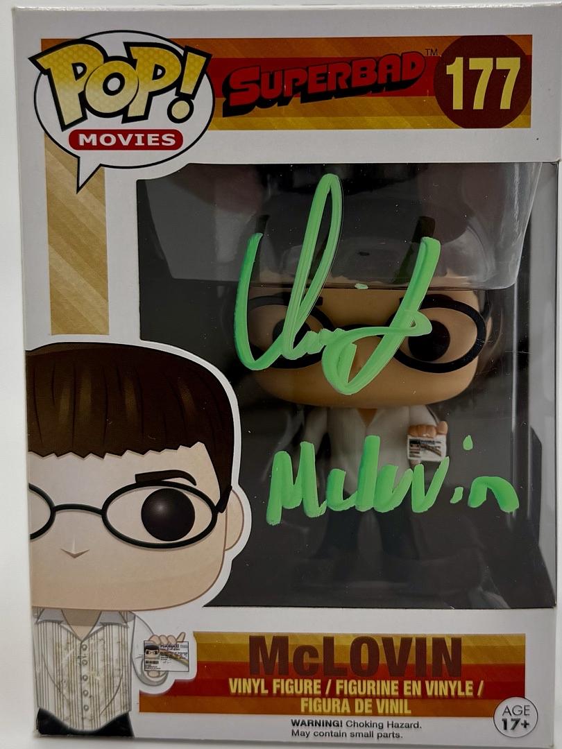 Christopher Mintz-Plasse signed Funko #177 "Superbad" w/McLovin inscription - Official Pix COA